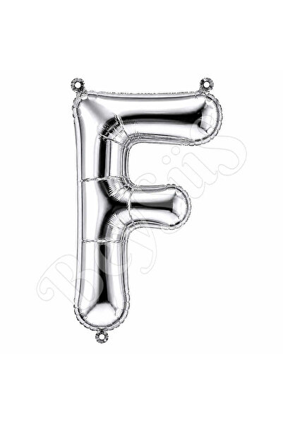 BeySüS Letter F Foil Balloon Silver Color (100 cm)