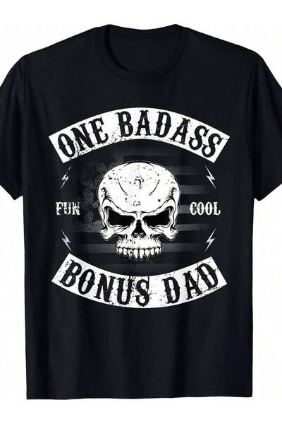 NOURAM 1pc [Funny T-Shirt] Father'S Day Gifts, One Bonus Step Dad Funny Gift ...