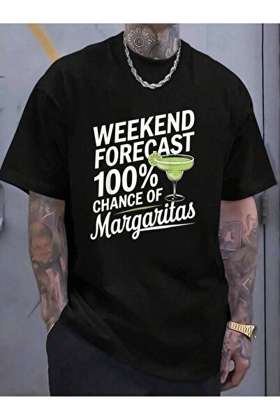 799 Cotton Weekend Forecast 100% Chance Of Margaritas Funny Marg Lover Men's ...