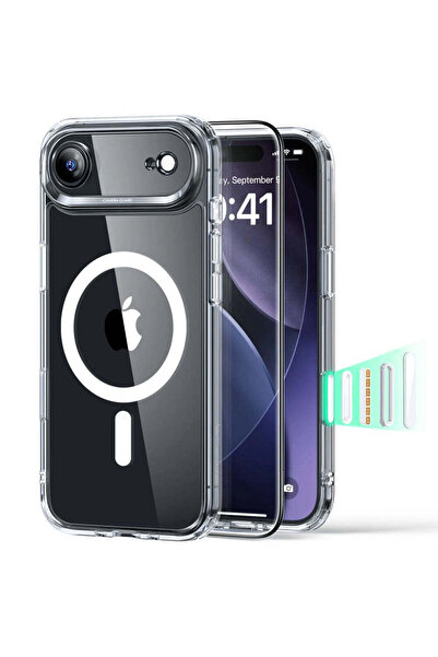 ESR Husă cu folie pentru iPhone 17 Air, Hibridă Clasică HaloLock, transparent...
