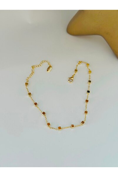 BYYEŞO Steel Anklet with Cube Detail