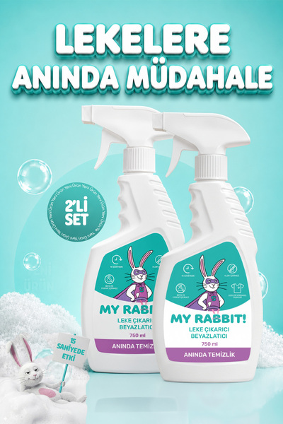 My Rabbit! Ultra Güçlü Çok Amaçlı Leke Çıkarıcı Sprey 750 ml x 2