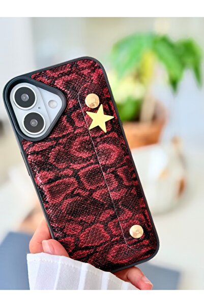 Go Aksesuar Iphone 17 Uyumlu Tutacaklı Yıldız Tasarımlı Deri Görünümlü Esnek ...