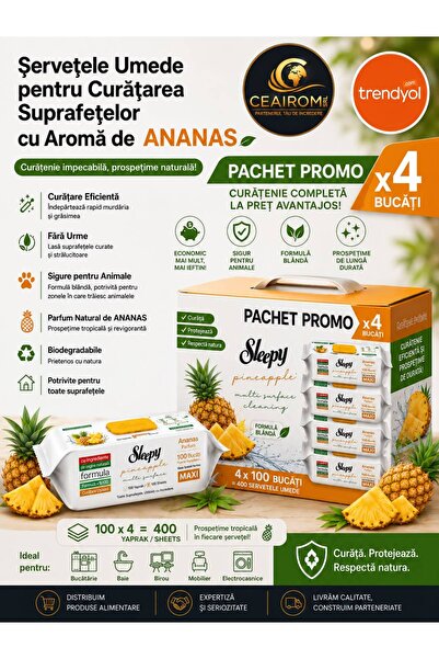 OEM PROMOTION 4 PCS Wet Wipes for Cleaning Surfaces – Pineapple Flavor | 100 ...