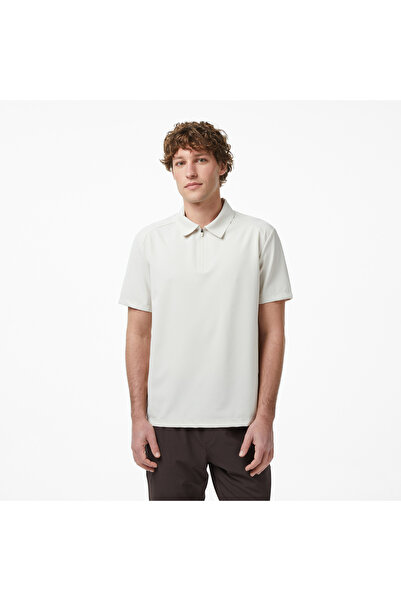 Nautica Men's Cream Regular Fit Polo Neck T-Shirt