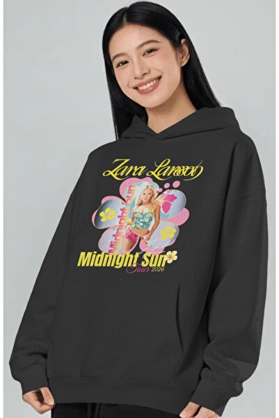 SEVBANO Zarıa Larsson Midnight Singer Front Printed Unisex Oversize Premium H...