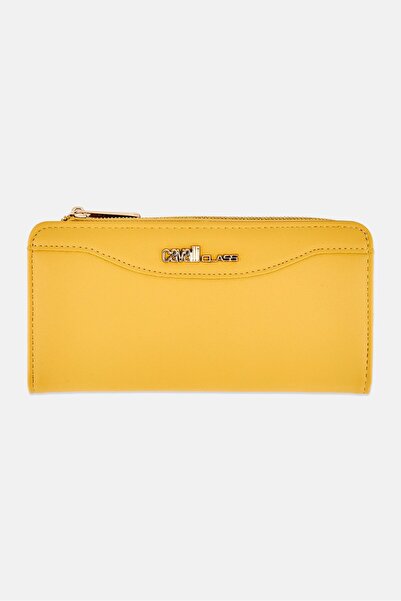 Cavalli Class Women Brand Logo Wallet, Yellow