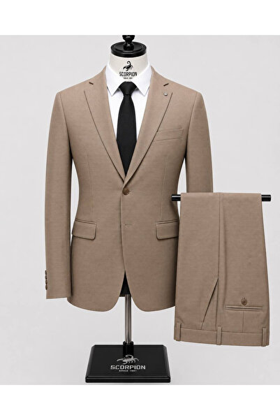 Plus Scorpion Costum bărbătesc smart casual și formal, slim fit, texturat, cu...
