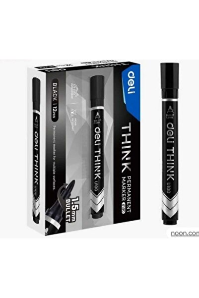 Deli THINK PERMANENT MARKER BLACK 12Pcs 1.5 MM BULLET