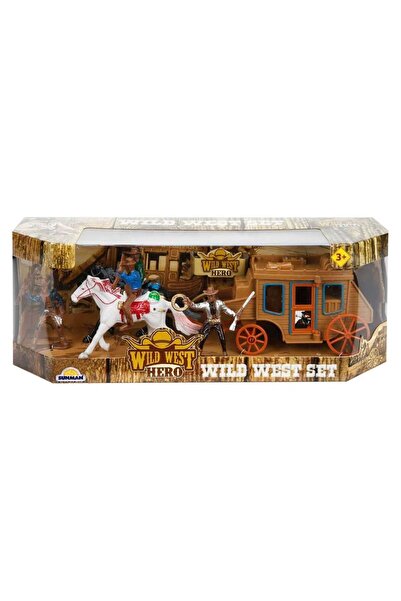 Wild West Hero Set de joaca, Cowboy cu trasura si cai,