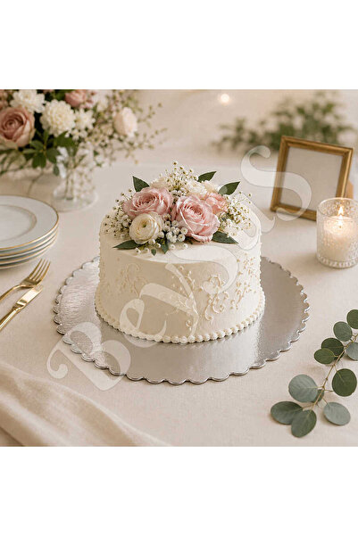 BeySüS Cake Base Silver Round 30X40 cm