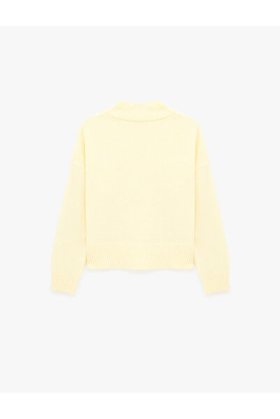 Koton Stand Collar Long Sleeve Basic Knitwear Sweater