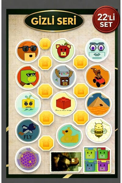 Yıldızan albemo Super Bear Adventure Gizli Seri Sticker Seti 22 Adet Suya Day...