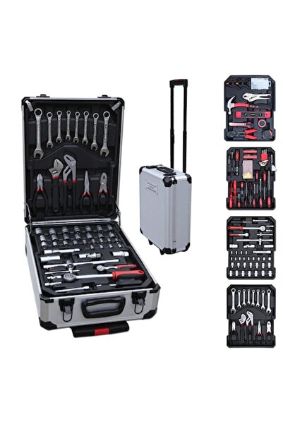 Sanlux Trusă de scule Timeless Tools, 187 de piese într-o valiză tip troler d...