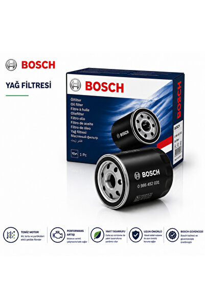 Bosch Yağ Filtresi 0986452058 Chery; Chevrolet; Daewoo; Daihatsu; Dongfeng; M...
