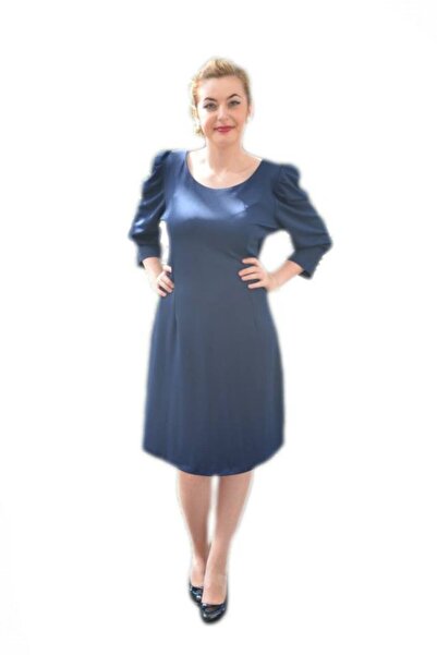 OEM Rochie shic, de culoare bleumarin, midi