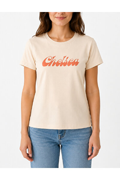 Evendi T-Shirt - Μπεζ - Χαλαρή εφαρμογή