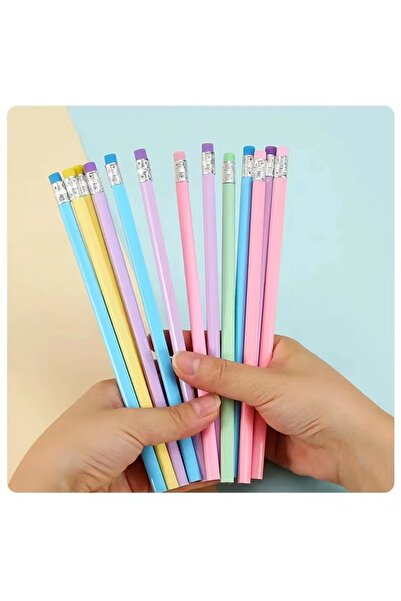 Choice 12 pcs 12/30 pcs vibrant macaron HB wooden pencils, in various colors-...