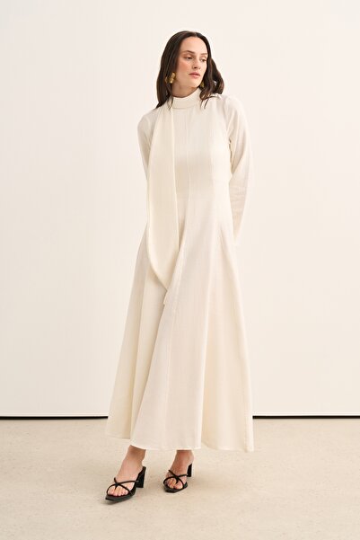 EBU Prive Women's Elora Organic Cotton Dress Ecru