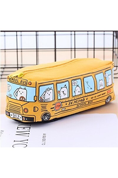Choice1 Yellow Creative large capacity bus pencil case pencil case cartoon pe...