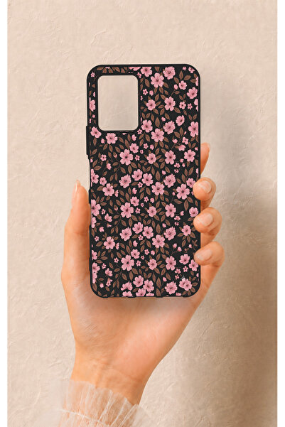Vip Case Vivo Y21S Uyumlu Mini Pembe Çiçek Desenli Silikon Kılıf