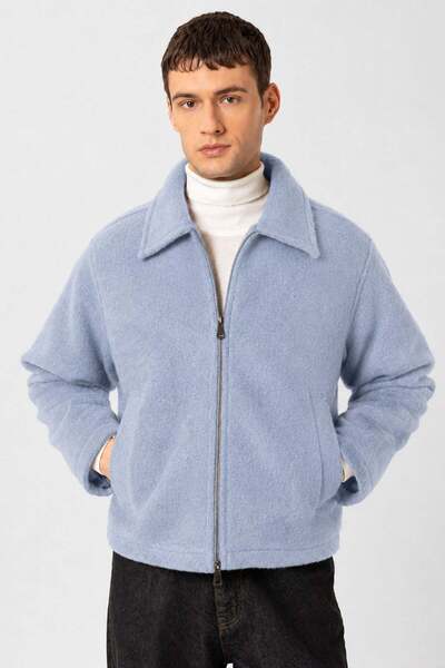 Antioch Baby Blue Relaxed Soft Textured Men's Coat