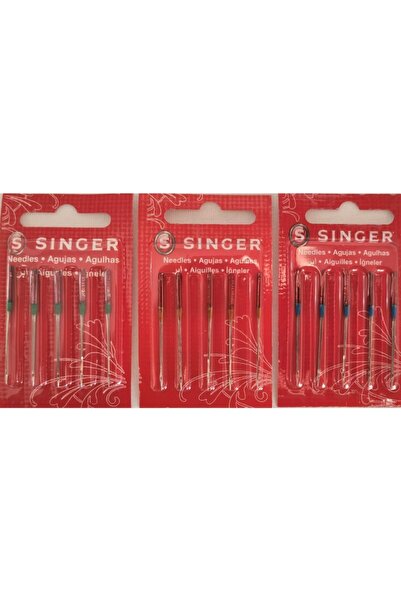 SİNGER 9-11-14 Numara Dikiş Makinesi Iğnesi 3lü Set 2020-9(1PK) 11(1PK) 14(1PK)