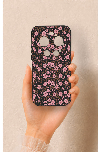 Vip Case Xiaomi Mi 17 Ultra Uyumlu Mini Pembe Çiçek Desenli Silikon Kılıf