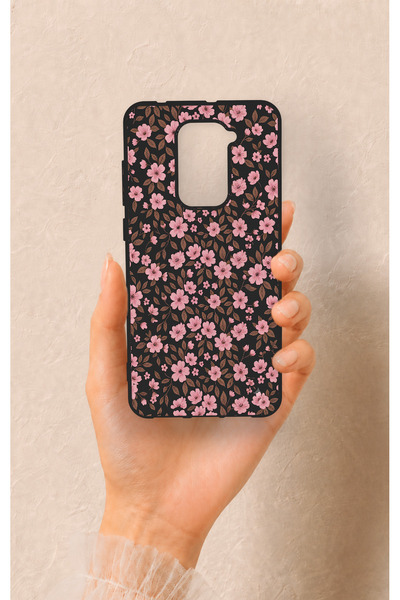 Vip Case Redmi Note 9 Uyumlu Mini Pembe Çiçek Desenli Silikon Kılıf
