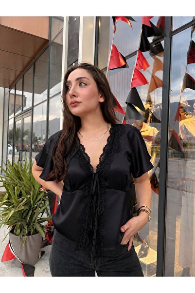 DCRİN SATEN BAĞLAMALI BLUZ