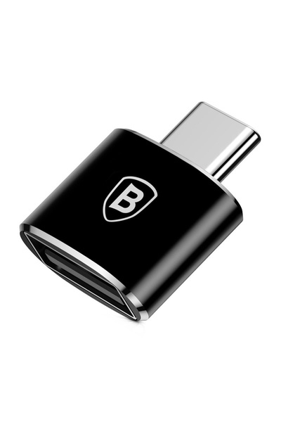 Baseus Adaptor OTG (CATOTG-01) - USB 2.0 la Type-C 480Mbps, 2.4A - Negru, înc...