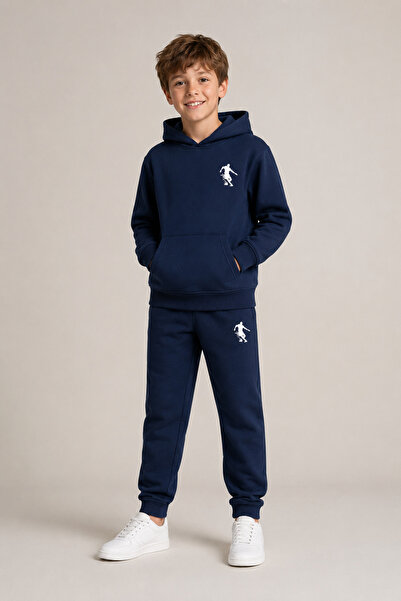 han elegant Hooded Football Printed 2-Season Unisex Children's Tracksuit Set ...