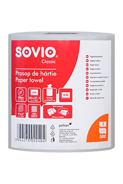 Sovio Prosop Monorola din hartie alba, 100m, 2 Straturi, 1 buc/bax