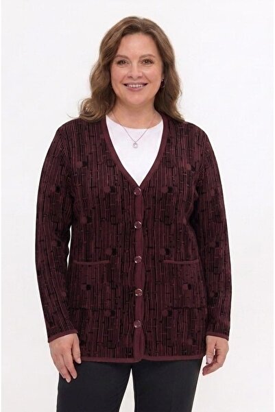 onno style women Patterned Classic Knit Buttoned Jacket
