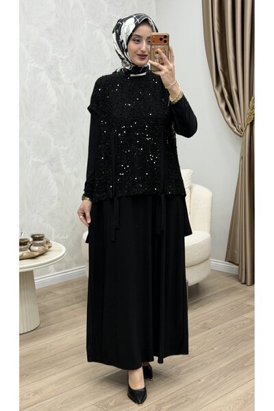 Generic Brand Velora 2-Piece Evening Dress Set Black