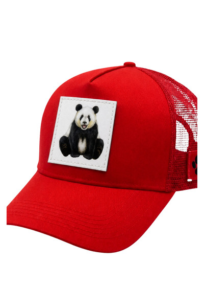 All animals Panda Printed Patch Detailed Mesh Trucker Baseball Cap Unisex