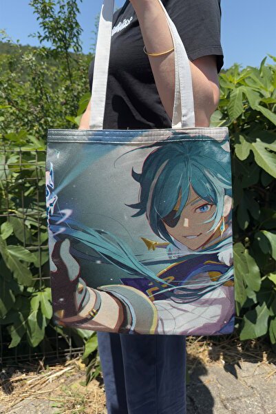 ZipZap Kaeya Genshin Impact V2 Double-Sided Canvas Print Tote Bag Anime Bag