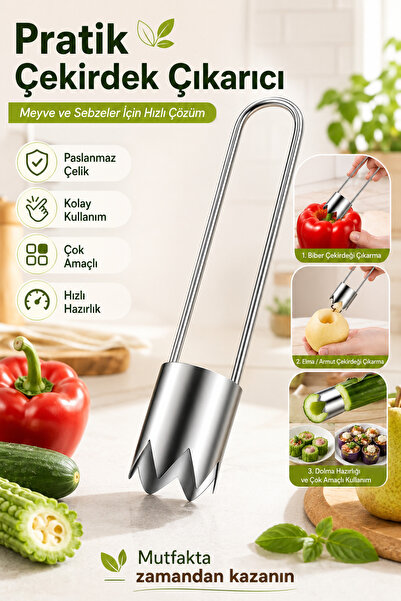 ALL FAST Paslanmaz Çelik Sebze ve Meyve Oyacağı 15 cm – Biber, Dolma ve Meyve...