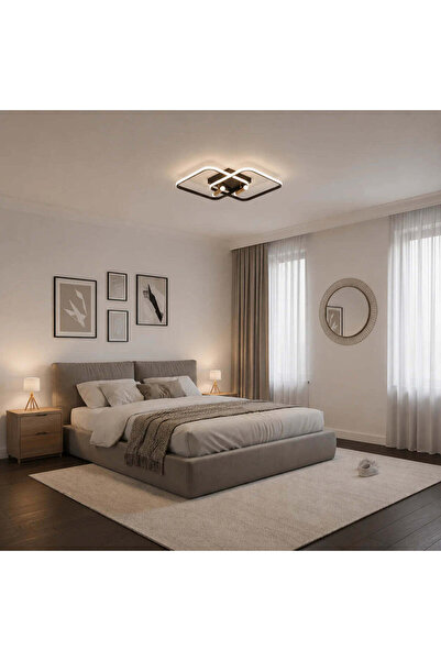 OEM Lustra LED cu telecomanda SOLA, 2 surse, 3000K/4000K/6000K, 108W, Metal s...