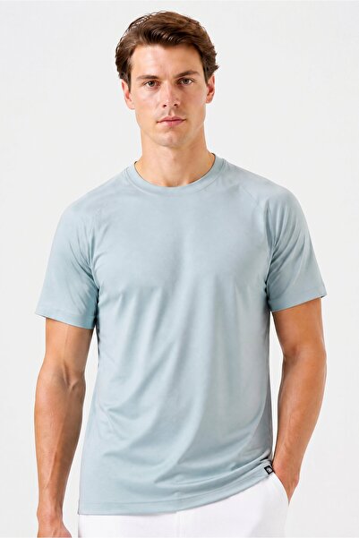 gaiam Men Slim Fit Short Sleeve Training T-Shirt, Slate Green