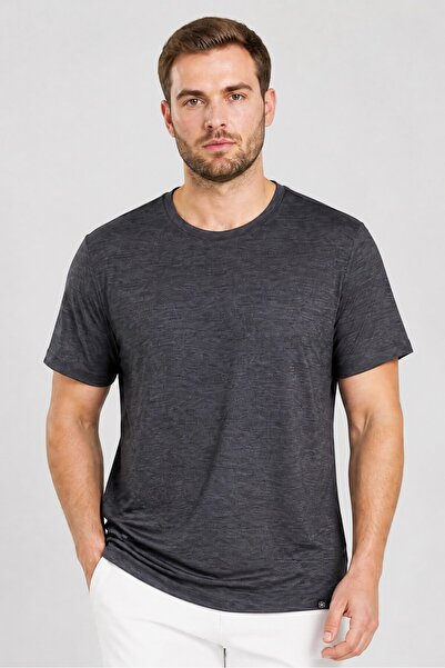 gaiam Men Slim Fit Short Sleeve Training T-Shirt, Dark Grey