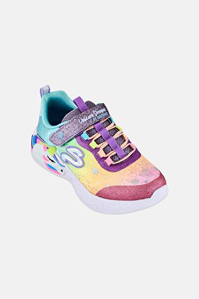 SKECHERS Kids Girl Light Unicorn Velcro Closure Outdoor Shoes, Multicolor