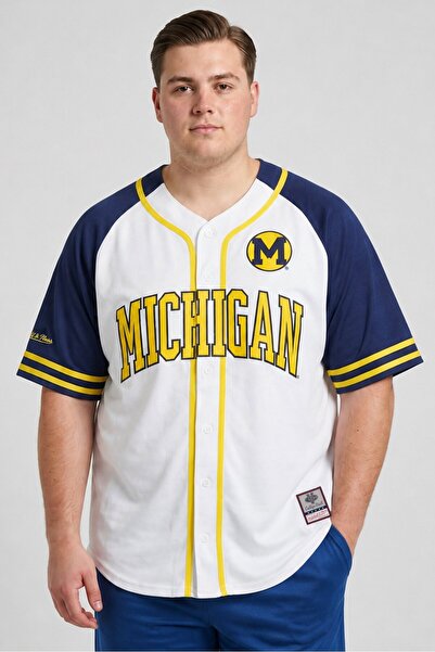 Mitchell and Ness Men Sportswear Fit Short Sleeve Baseball Jersey, White