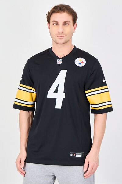 Nike x NFL Men Loose Fit Short Sleeve Pittsburgh Steelers Jersey, Black