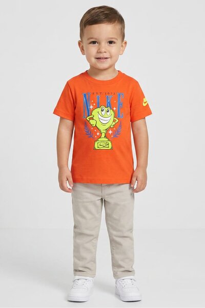 Nike Toddlers Boy Graphic Print Short Sleeve Outdoor T-Shirt, Orange