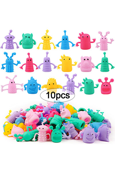 Choice 10Pcs 10-30Pcs Cute Monster Puppets Finger Toy Soft Stretchy Fidget To...