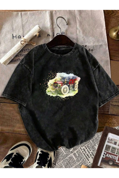 Pink Sky Unisex Oversize Vintage Washed Street Style Μόδα του δρόμου Βαμβακερ...