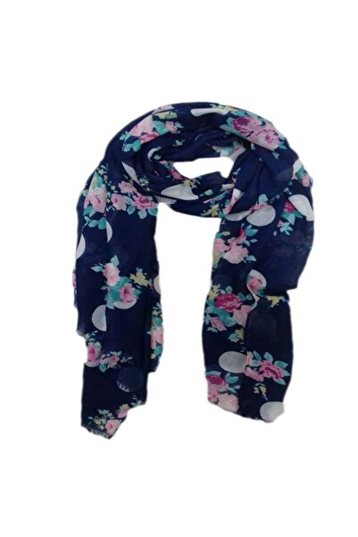 OEM Esarfa fashion cu imprimeu pe fond bleumarin, material subtire