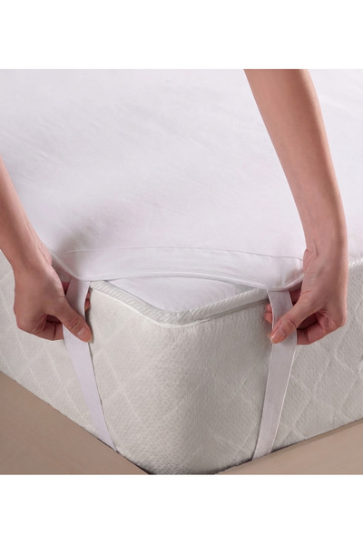 Karahanlı Home 100% Cotton Liquid-Proof Children's Mattress Pad 4-Corner Elastic Mattress Protector (with Different Size Options)