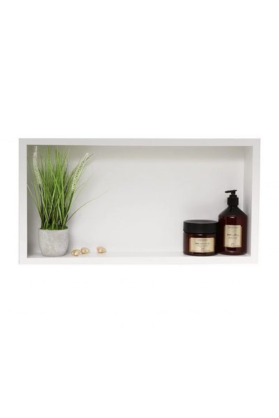 BALNEO Etajeră dreptunghiulară încorporată Wall-Box 90x30x10 cm Alb periat